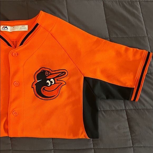 Majestic Orange Baltimore Orioles Button-Up Jersey - Picture 2 of 4